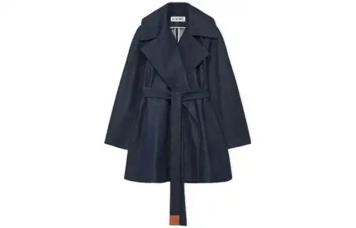 LOEWE Trapeze Belted Coat 'Raw Denim'
