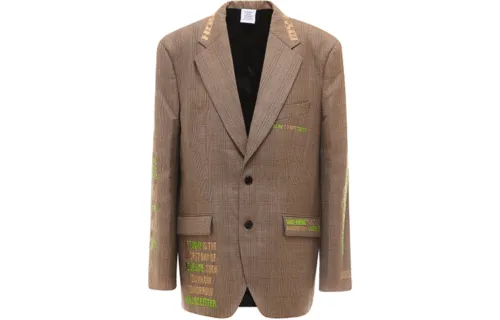 Vetements Business Suits Women's Brown Suit Collar Moderate Straight Fit