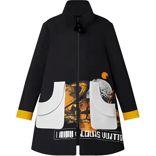 LOUIS VUITTON Cosmic Surfer Print A-Line Coat