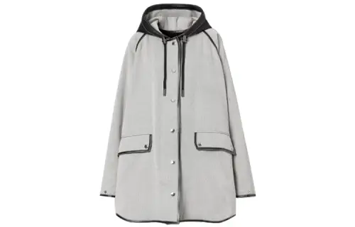 Burberry Coats Women's Black Heather Gray Hooded Moderate