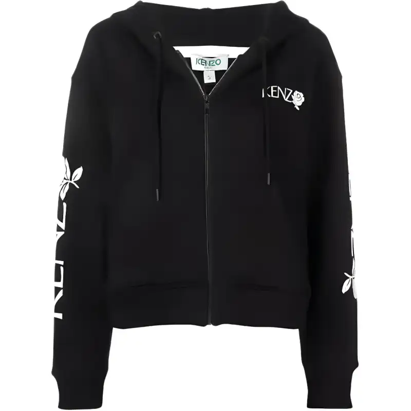 KENZO Jackets Women's Black Hooded Moderate Other