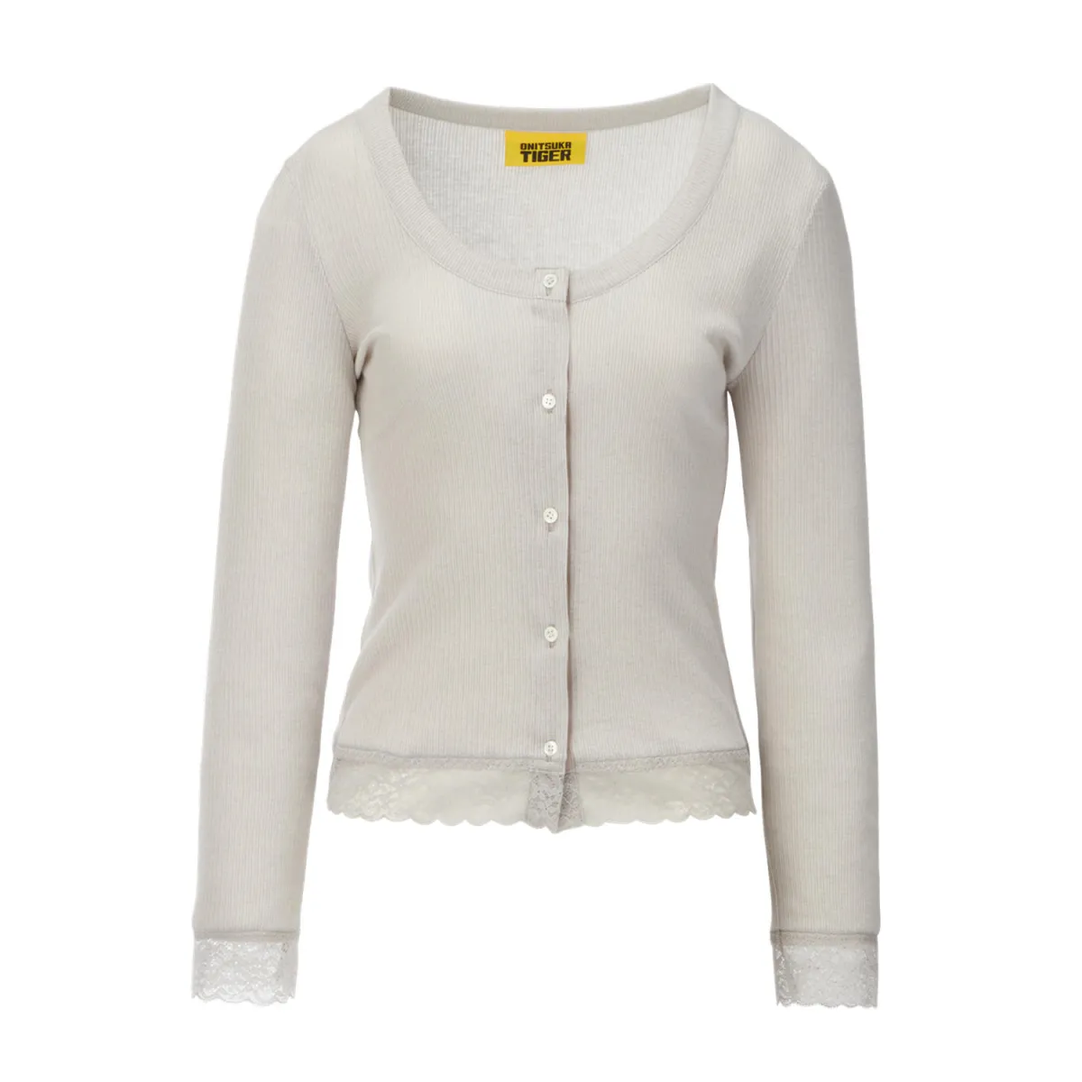 Onitsuka Tiger SS25 WS CARDIGAN Knitwear Women's Light Gray