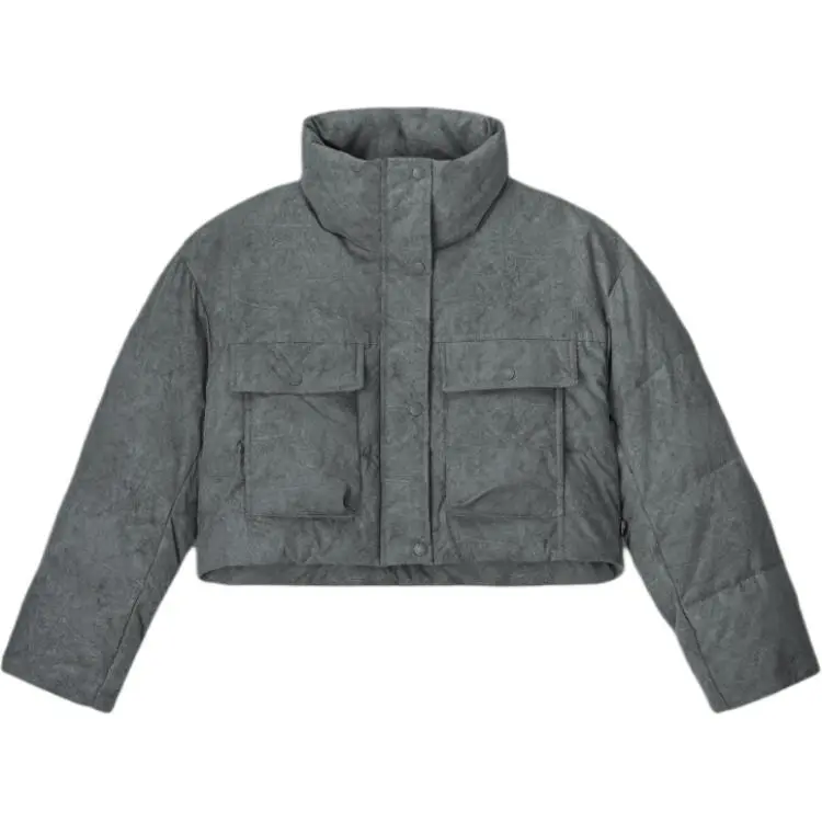 Levi's Down Jackets Women's Gray Stand Collar Moderate