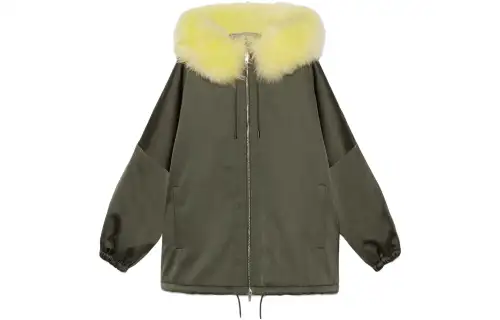 GUCCI Fur-trim Satin Parka Coat
