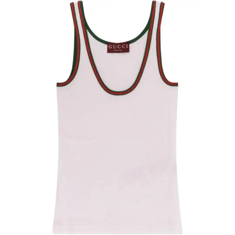 GUCCI Web Detailed Rib Tank Top