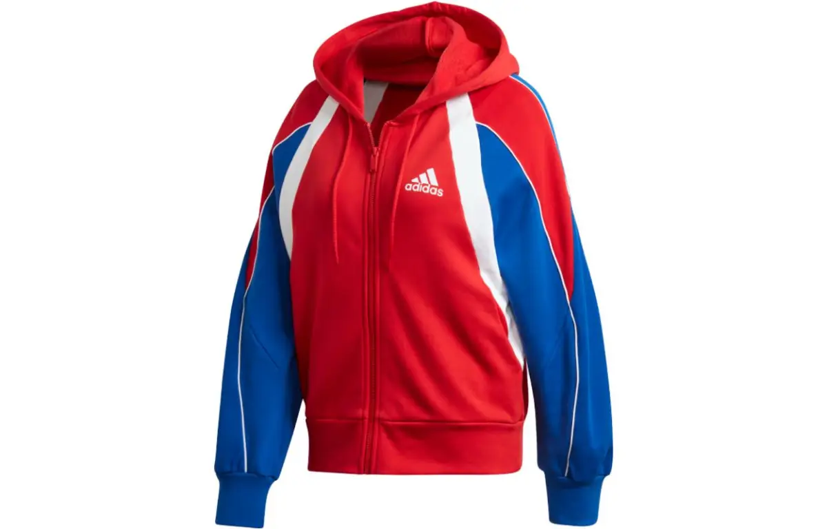 Adidas COLORBLOCK Jackets Women's Red Hooded Moderate Other