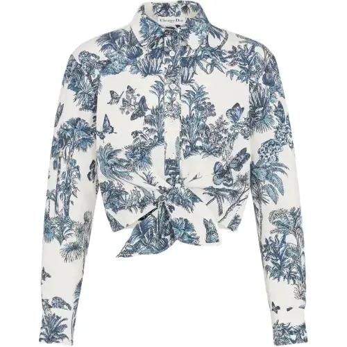 Christian DIOR DIORiviera Cropped Tied Blouse