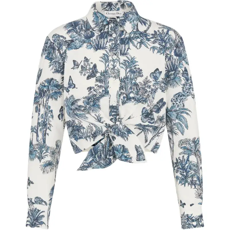 Christian DIOR DIORiviera Cropped Tied Blouse