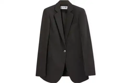 LOEWE Business Suits Women's Gray Suit Collar Moderate