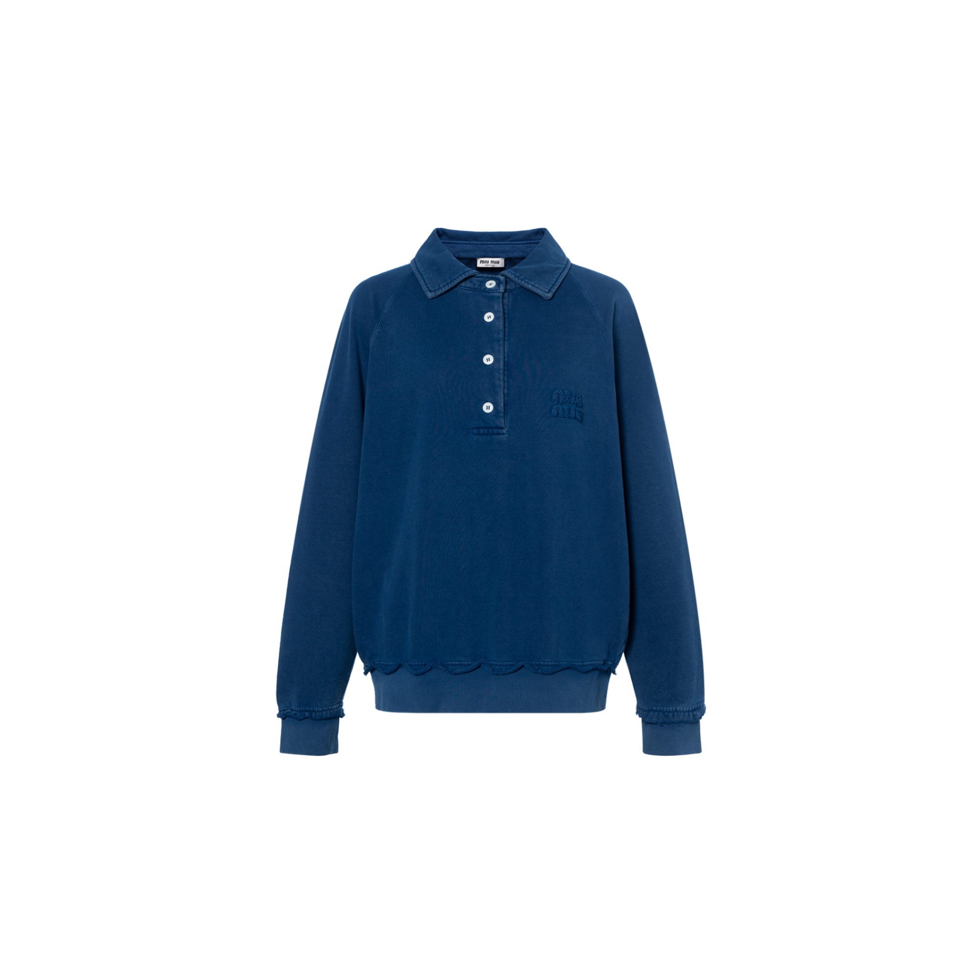 Женское худи MIU MIU Polo Sweatshirt (синее)