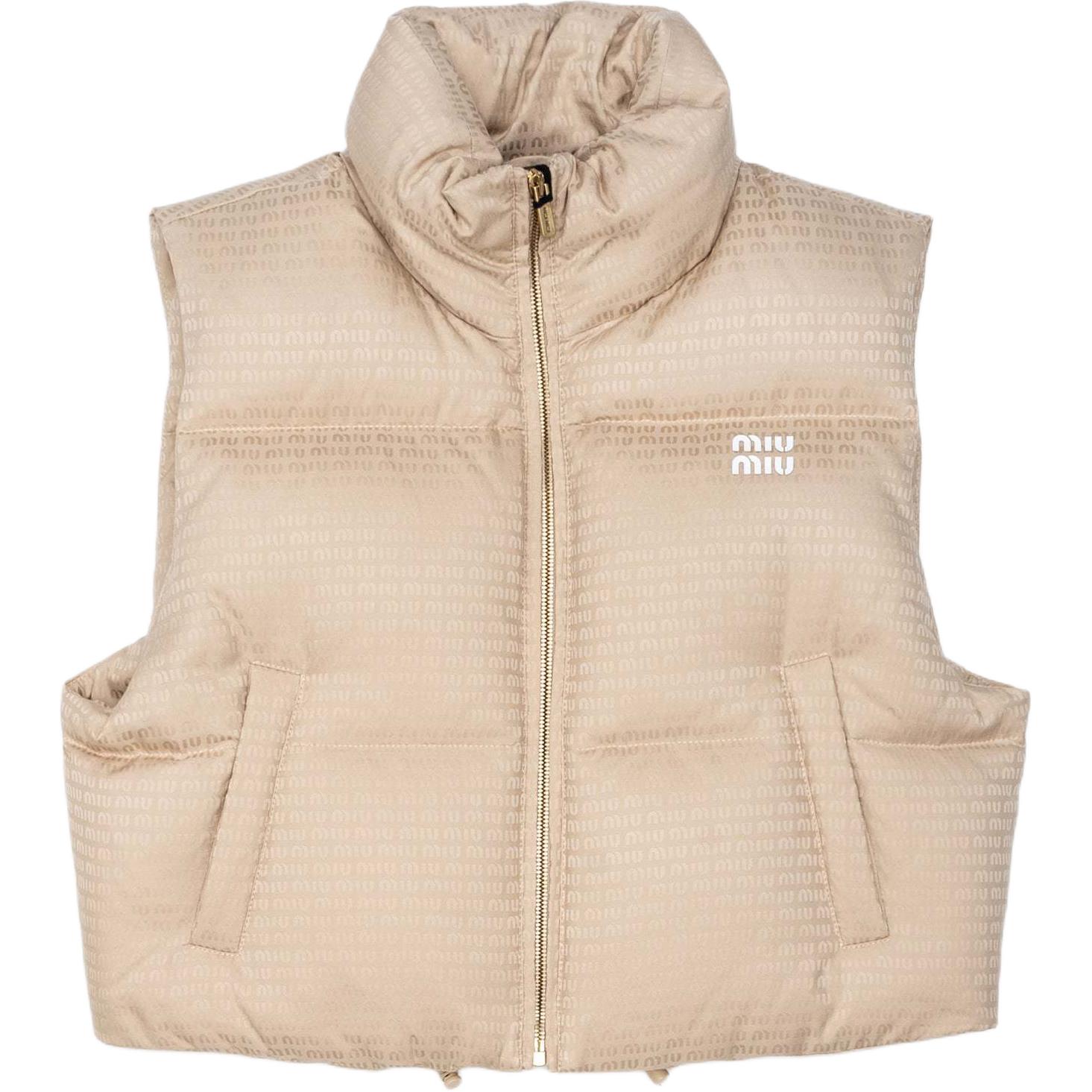 MIU MIU Goose Down Vest 'Desert Beige'
