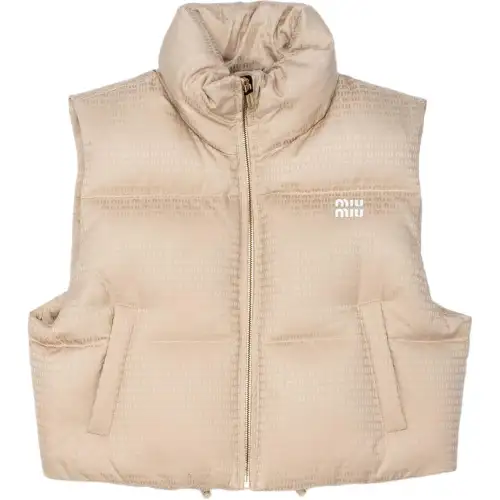MIU MIU Goose Down Vest 'Desert Beige'