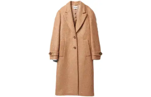 MIU MIU Coats Women's Camel Brown Lapel Moderate Straight Fit