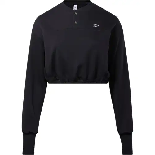 Reebok Classics Cotton French Terry Cover Up Sweatshirt Women's Black