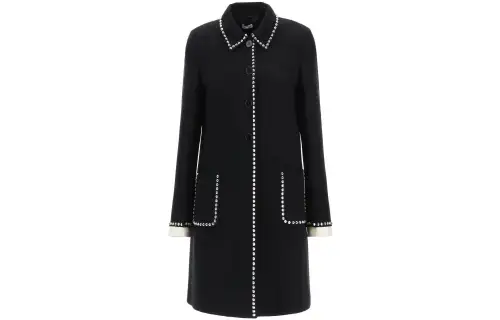 MIU MIU Coats Women's Black Lapel Moderate