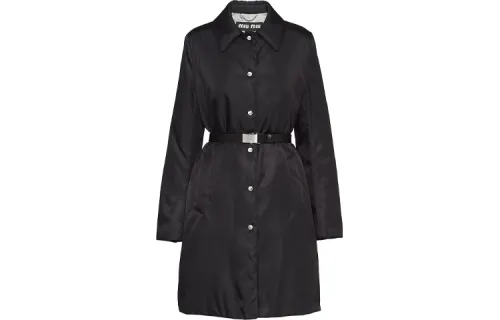 MIU MIU Miu Miu Nylon Gabardine Padded Coat Women's Black