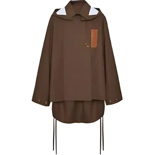 LOEWE Hooded Parka In Cotton Jackets & Coats Women's Brown