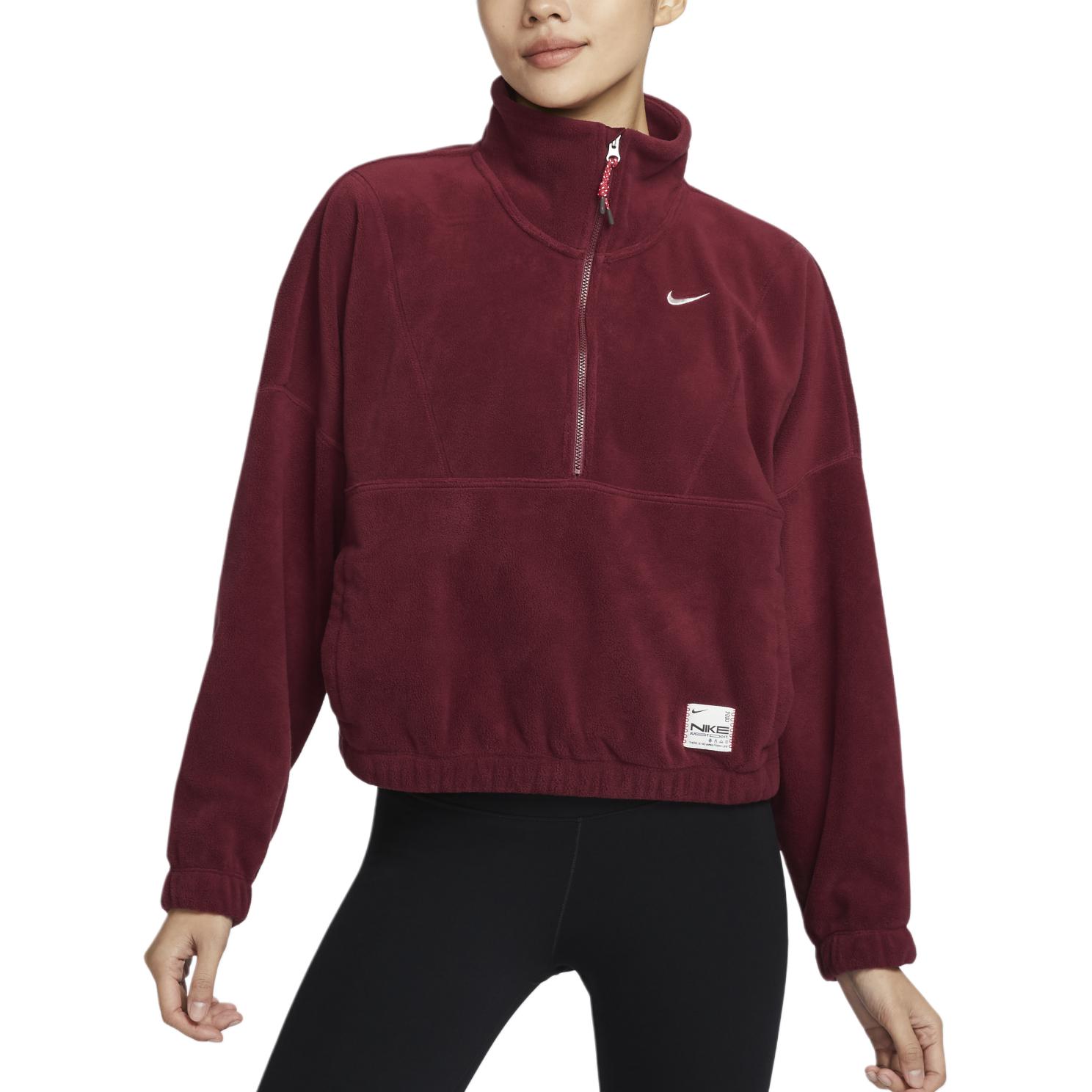 Женское худи Nike Nike POLAR ONE TF HZ TOP (бордовое)