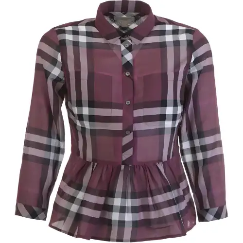 Burberry Shirts Women's Fuchsia Lapel Moderate Shirt