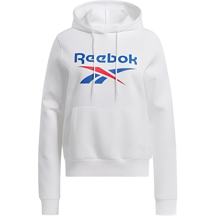 Reebok Identity Big Logo Fleece Hoodie Sweatshirt Women's White