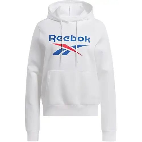 Reebok Identity Big Logo Fleece Hoodie Sweatshirt Women's White