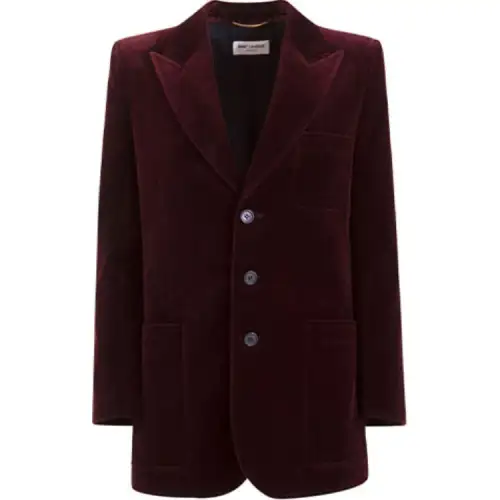 SAINT LAURENT Business Suits Women's Dark Red Suit Collar Moderate