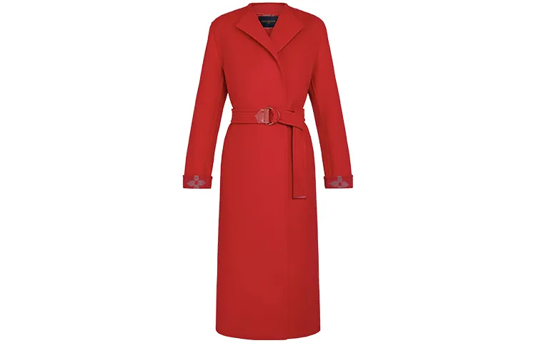 LOUIS VUITTON New Quarterly Products Of LV Coats Women's Red Lapel Moderate