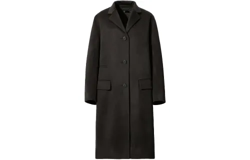 UNIQLO Coats Women's Dark Gray Lapel Moderate