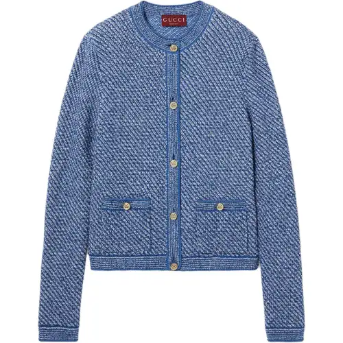 GUCCI Fine Button Up Crewneck Cardigan