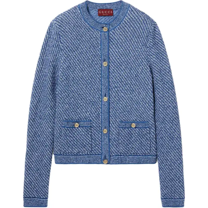 GUCCI Fine Button Up Crewneck Cardigan