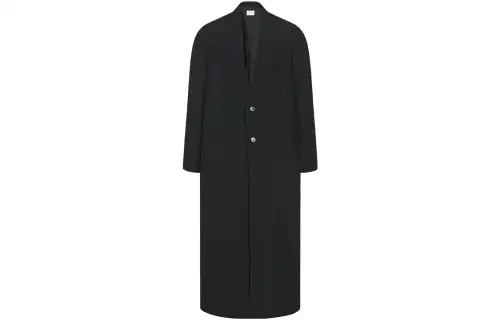 THE ROW Coats Women's Black Lapel Moderate Straight Fit