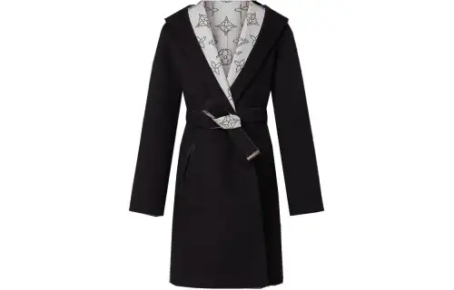 LOUIS VUITTON Reversible Long Hooded Wrap Coat