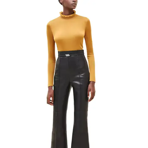 HERMES Knitwear Women's Yellow Turtleneck Moderate