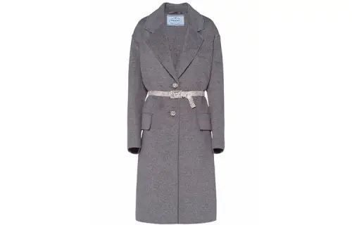 PRADA Coats Women's Gray Suit Collar Moderate