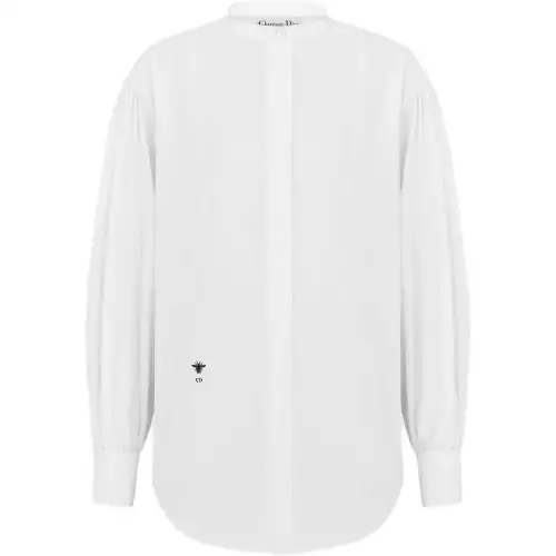 DIOR Shirts Women's White Stand Collar Moderate