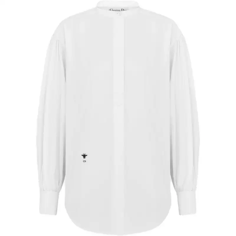 DIOR Shirts Women's White Stand Collar Moderate