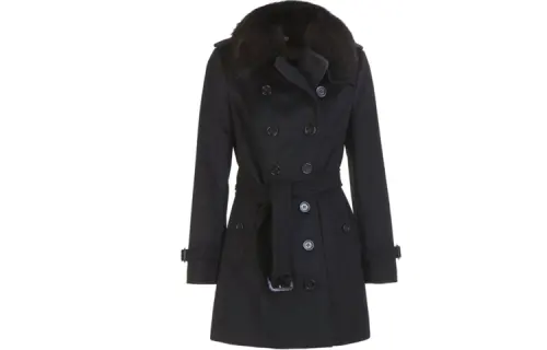 Burberry Coats Women's Black Lapel Moderate