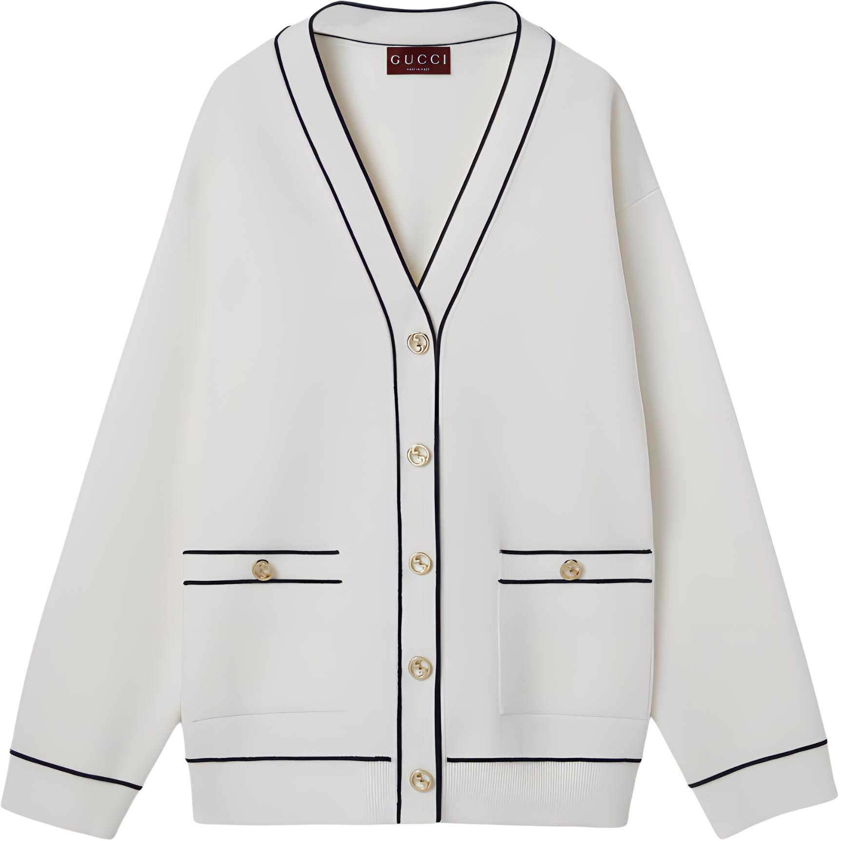 Женский худи Gucci V-Neck Cardigan (белый)