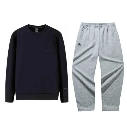 ANTA Casual Sportswear Men's Crew Neck Thickened And Fleece Lined