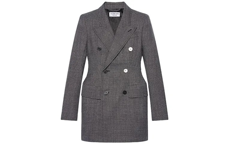 Balenciaga Coats Women's Gray Suit Collar Moderate