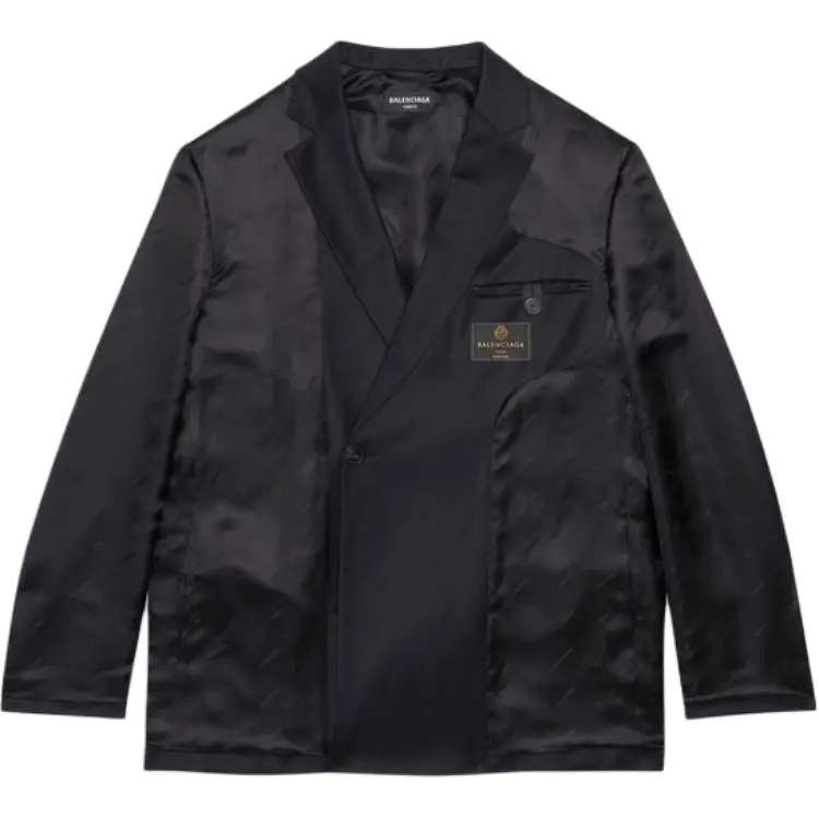 Balenciaga SS22 Solid Color Business Suit Coat Unisex Black
