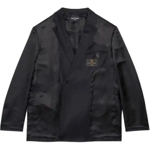 Balenciaga SS22 Solid Color Business Suit Coat Unisex Black