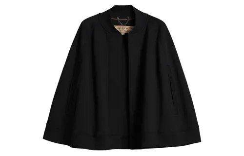 Burberry Coats Women's Black Stand Collar Moderate