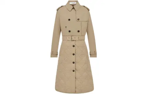 DIOR Coats Women's Beige Lapel Moderate