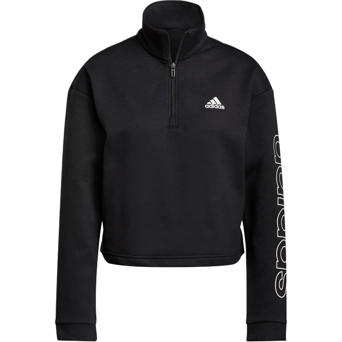 Adidas ESSENTIALS PRIMEGREEN COMFOR Fleece Lined Athleisure Loose Fit Half Zip Semi Open Collar Long Sleeved Sweatshirt