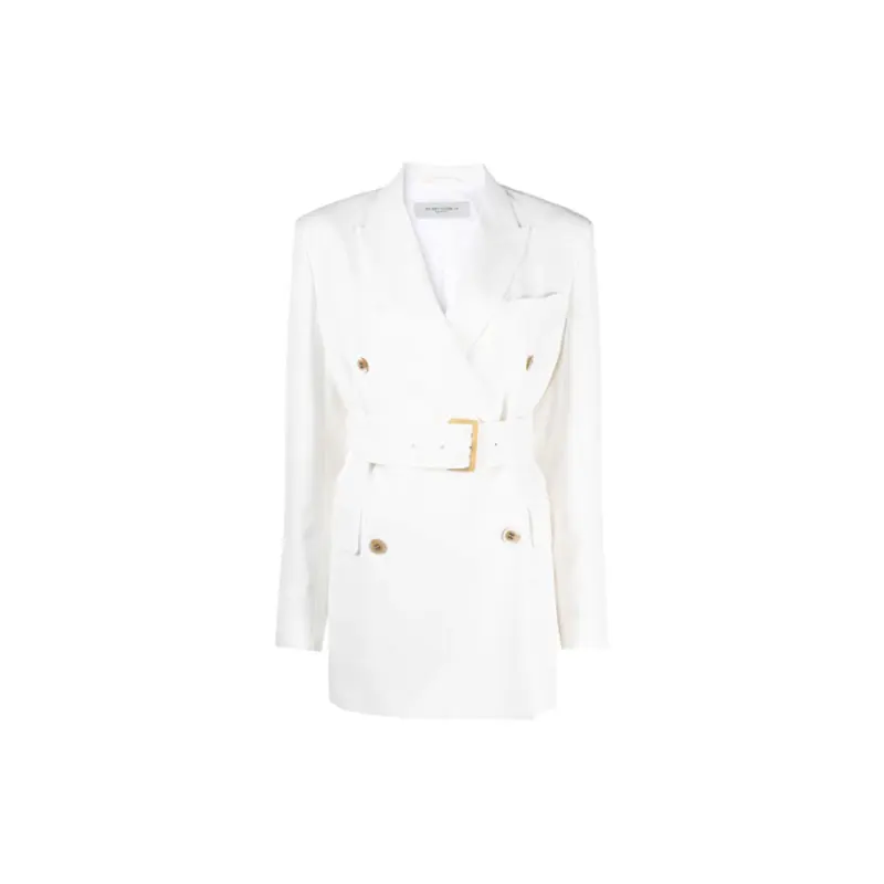 double-breasted belted blazer