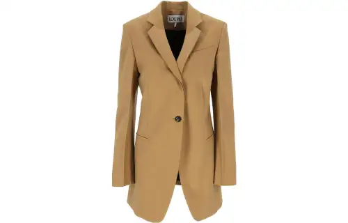 LOEWE Business Suits Women's Beige V Neck Moderate