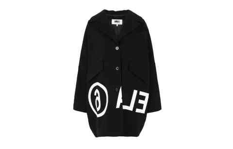 Maison Margiela Coats Women's Black Lapel Moderate