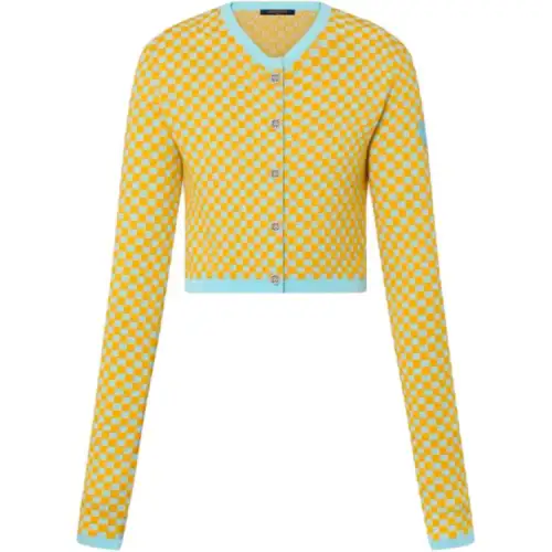 LOUIS VUITTON Damier Knit Cropped Cardigan