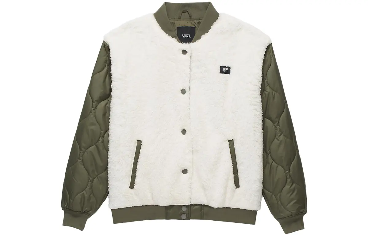 Vans Kasia Jackets Women's White Green Stand Collar Moderate Other